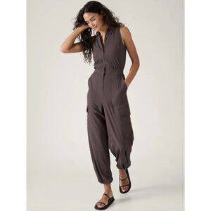 NWT! Athleta Brooklyn Utility Jumpsuit in Shale